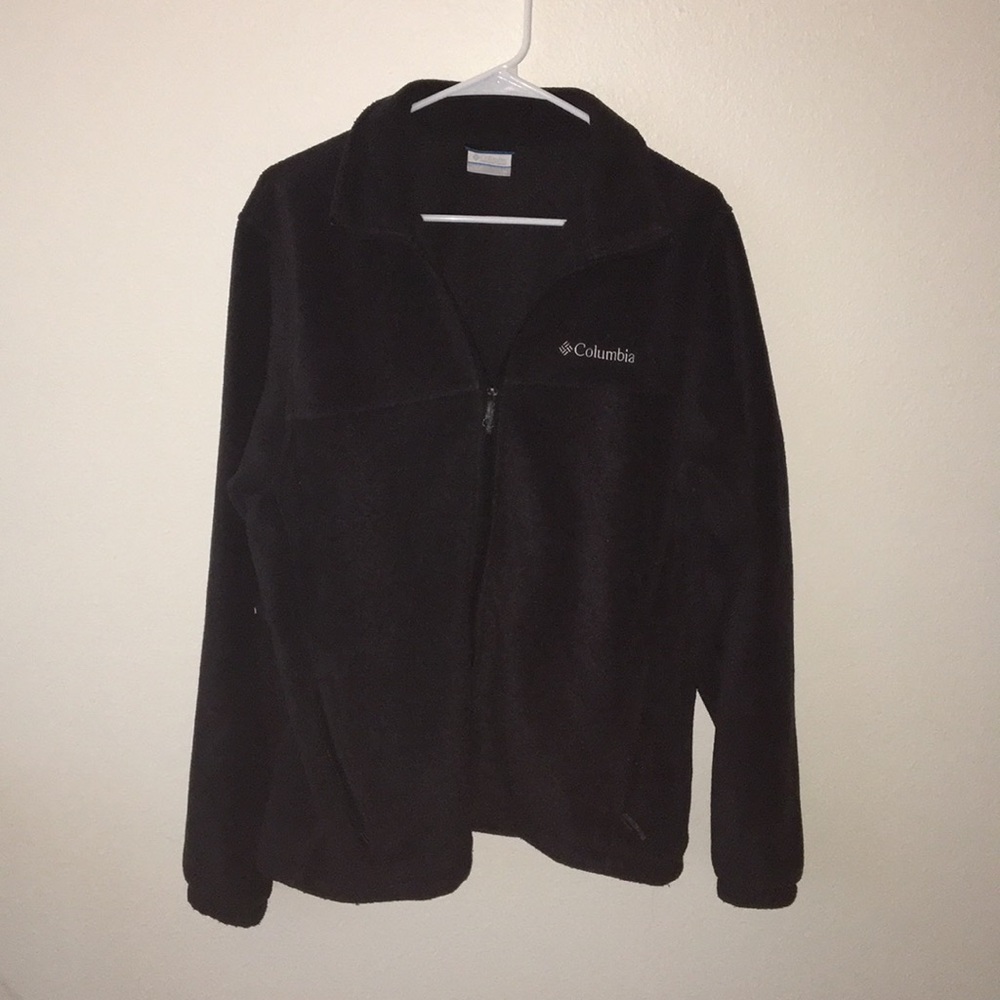 Black columbia full zip fleece coat